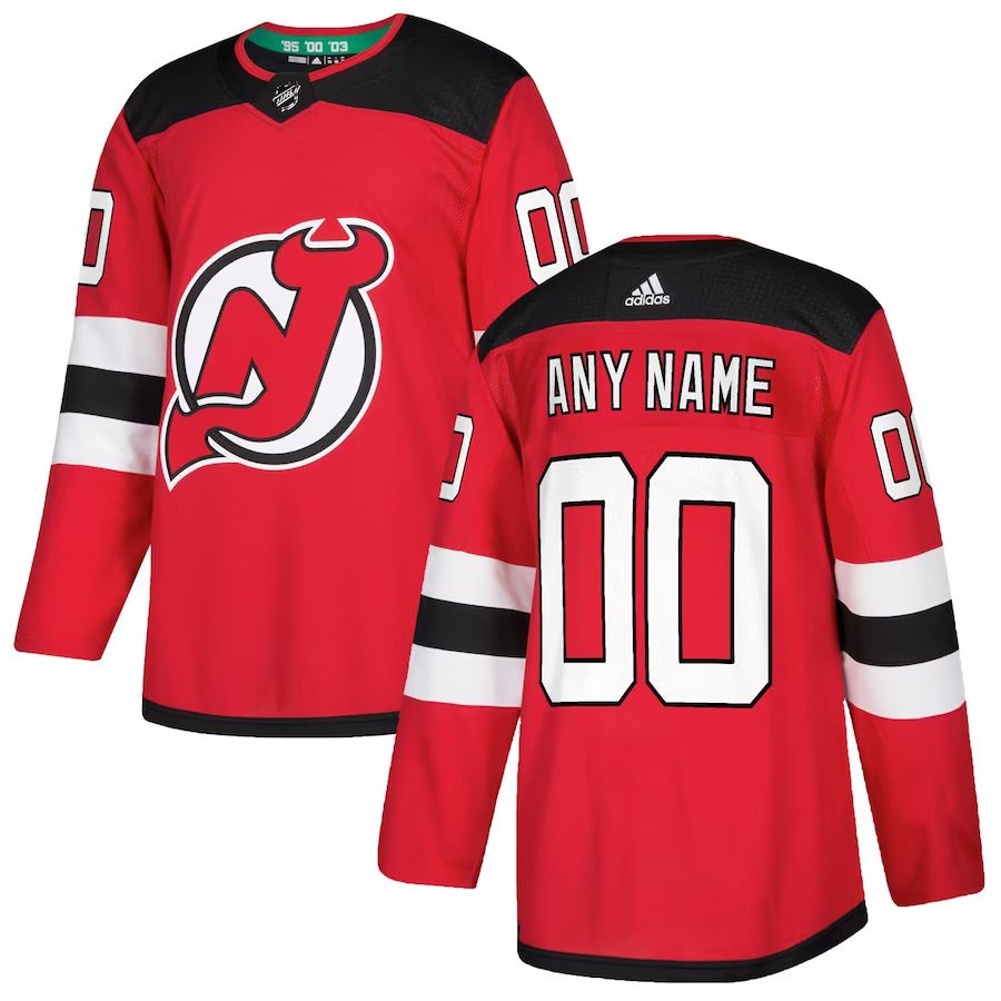 Men New Jersey Devils adidas Red Authentic Custom NHL Jersey->customized nhl jersey->Custom Jersey